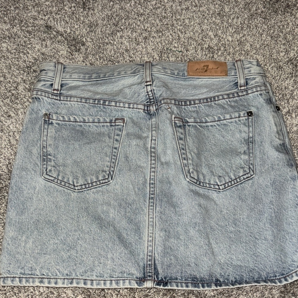 7 For All Mankind Light Blue Denim Mini Skirt Size 26